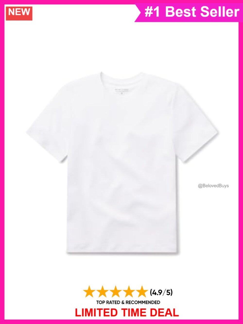 100% Organic Peruvian Pima Cotton Crew Neck Tee Relaxed Fit